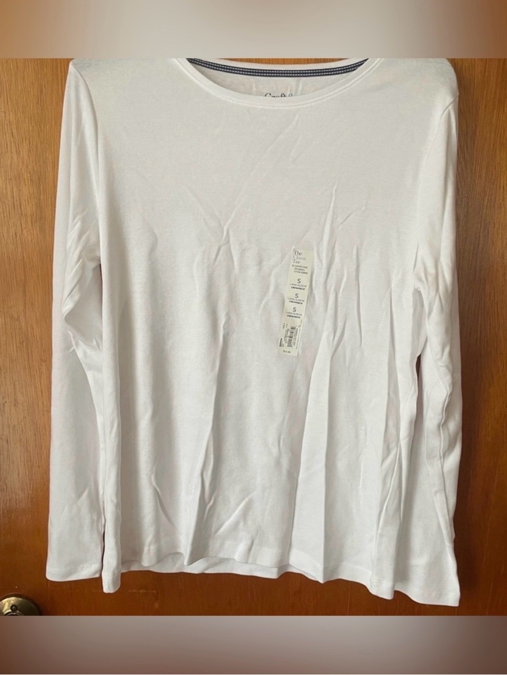 croft & barrow White Long-Sleeve Crewneck Tee